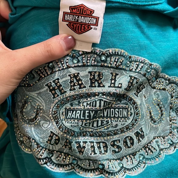Harley Davidson Bedazzled Top - Picture 3 of 3